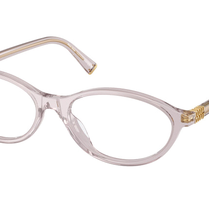 Miu Miu MU09XVF Oval Eyeglasses  12W1O1-Trasparent Mauve 55-140-17 - Color Map Violet