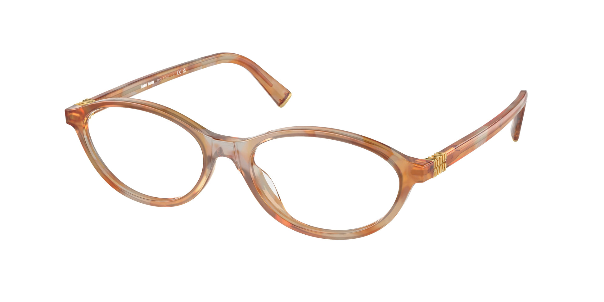 Miu Miu MU09XV Oval Eyeglasses  13U1O1-Cream Havana 54-140-17 - Color Map Tortoise