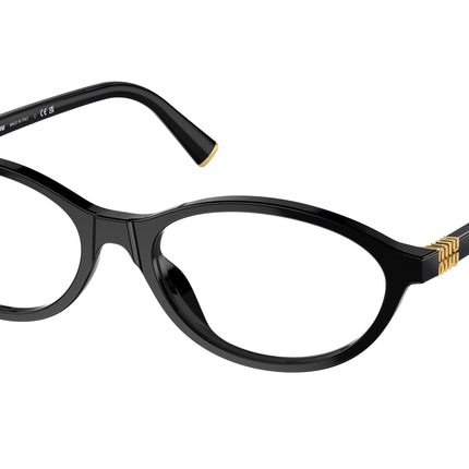 Miu Miu MU09XV Oval Eyeglasses  16K1O1-Black 54-140-17 - Color Map Black