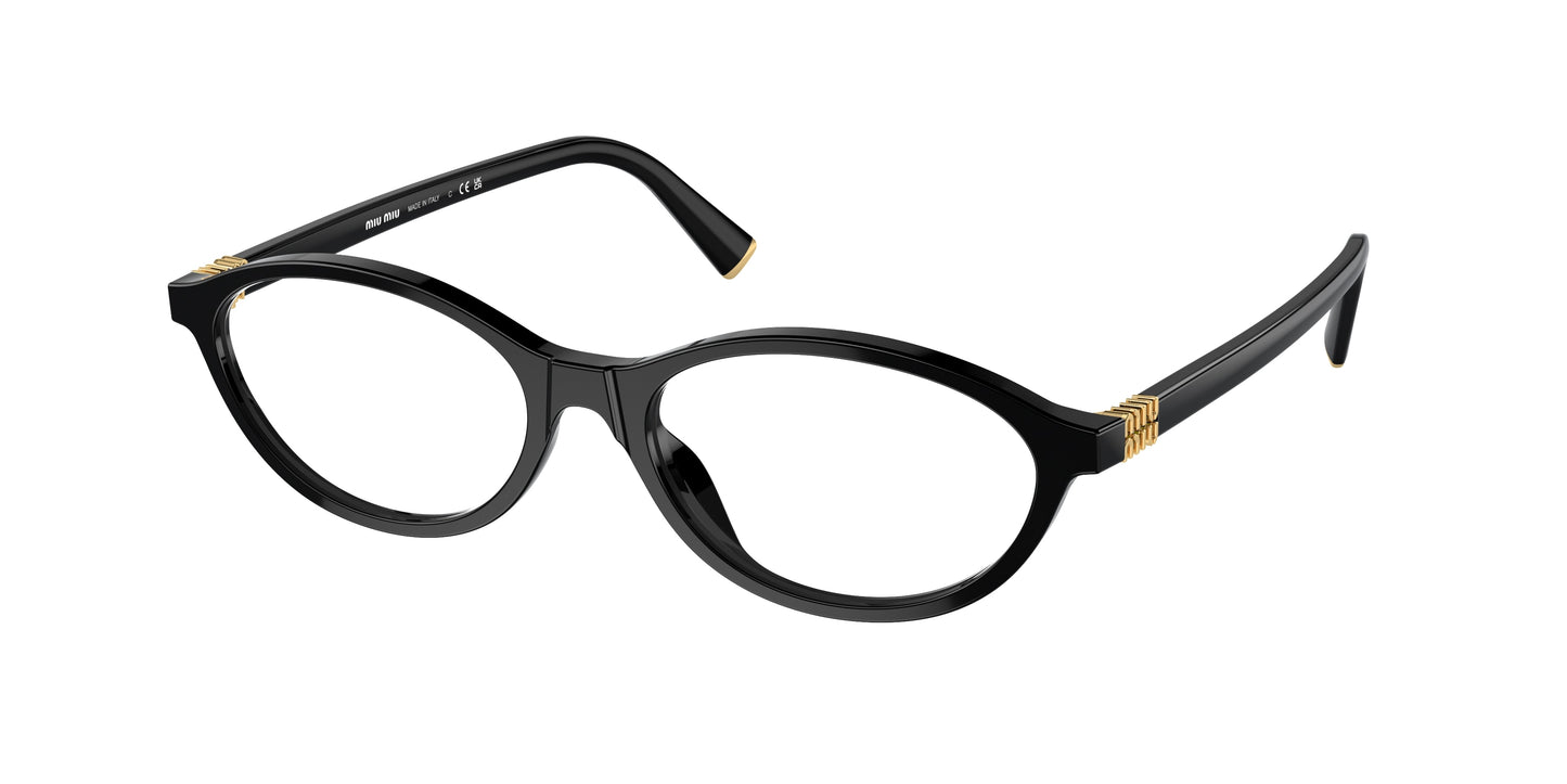 Miu Miu MU09XV Oval Eyeglasses  16K1O1-Black 54-140-17 - Color Map Black