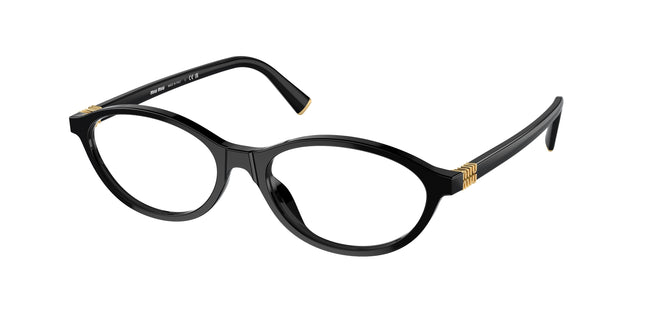 Miu Miu MU09XV Oval Eyeglasses  16K1O1-Black 54-140-17 - Color Map Black