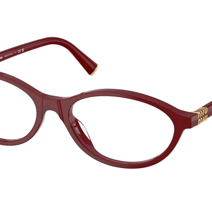 Miu Miu MU09XV Oval Eyeglasses  21I1O1-Opal Burgundy 54-140-17 - Color Map Violet
