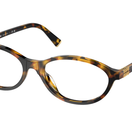 Miu Miu MU09XV Oval Eyeglasses  VAU1O1-Honey Havana 54-140-17 - Color Map Tortoise