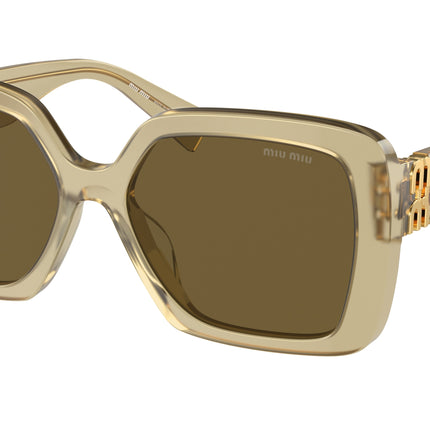 Miu Miu MU10YS Irregular Sunglasses  11M01T-Ivy Opal 56-135-17 - Color Map Green