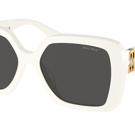 Miu Miu MU10YS Irregular Sunglasses  1425S0-White 56-135-17 - Color Map White