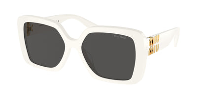 Miu Miu MU10YS Irregular Sunglasses  1425S0-White 56-135-17 - Color Map White
