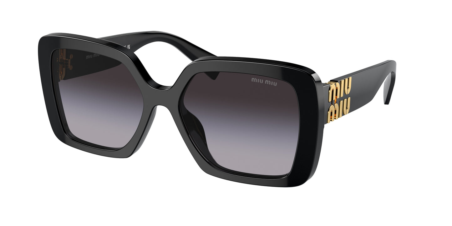 Miu Miu MU10YS Irregular Sunglasses  1AB5D1-Black 56-135-17 - Color Map Black