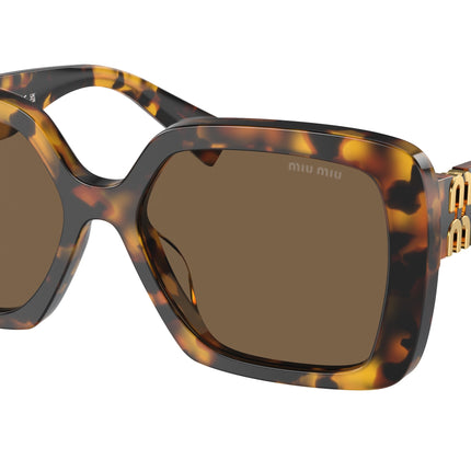 Miu Miu MU10YS Irregular Sunglasses  VAU06B-Honey Havana 56-135-17 - Color Map Tortoise