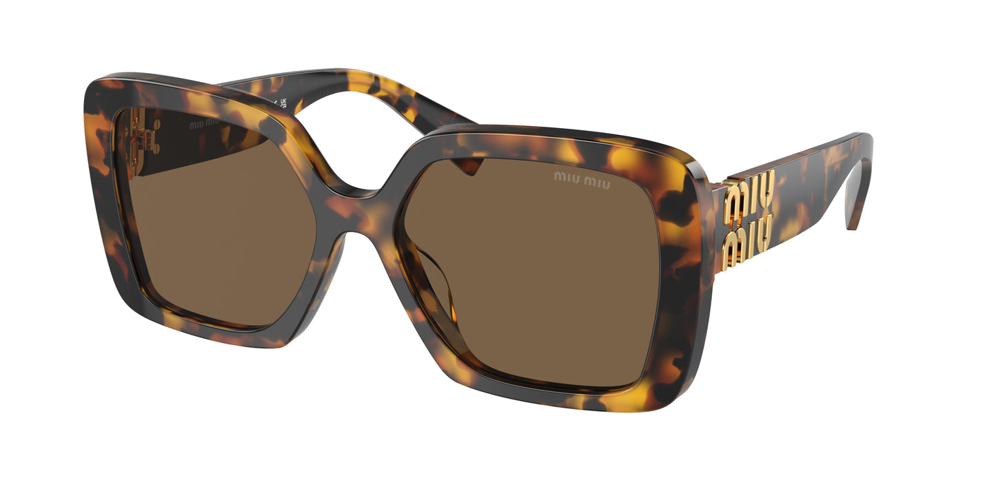 Miu Miu MU10YS Irregular Sunglasses  VAU06B-Honey Havana 56-135-17 - Color Map Tortoise