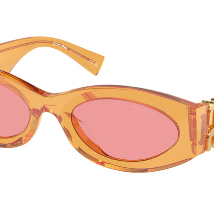 Miu Miu 0MU 11WS MU11WS Oval Sunglasses  12T1D0- 54-135-21 - Color Map Orange