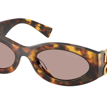 Miu Miu 0MU 11WS MU11WS Oval Sunglasses  14L20I-Honey Havana 54-135-21 - Color Map Tortoise