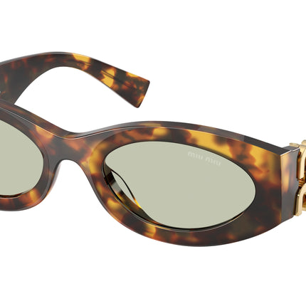 Miu Miu 0MU 11WS MU11WS Oval Sunglasses  14L50O-Honey Havana 54-135-21 - Color Map Tortoise