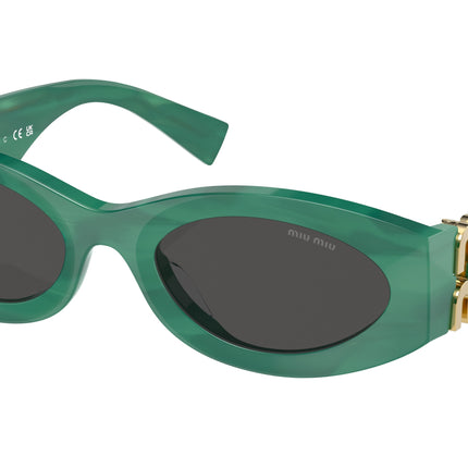 Miu Miu 0MU 11WS MU11WS Oval Sunglasses  15H5S0-Green 54-135-21 - Color Map Green