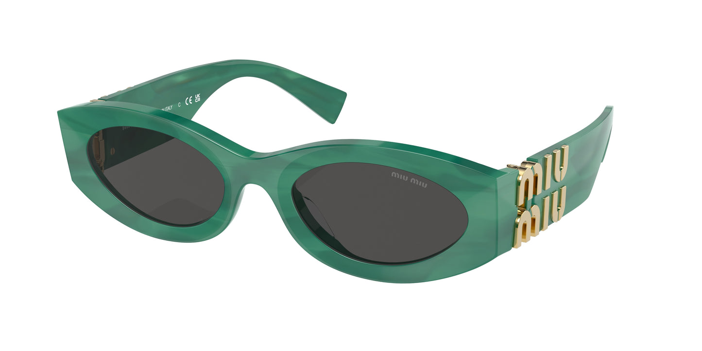 Miu Miu 0MU 11WS MU11WS Oval Sunglasses  15H5S0-Green 54-135-21 - Color Map Green