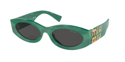 Miu Miu 0MU 11WS MU11WS Oval Sunglasses  15H5S0-Green 54-135-21 - Color Map Green