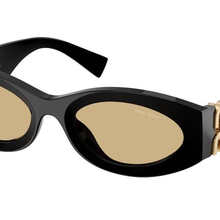 Miu Miu 0MU 11WS MU11WS Oval Sunglasses  16K10R-Black 54-135-21 - Color Map Black