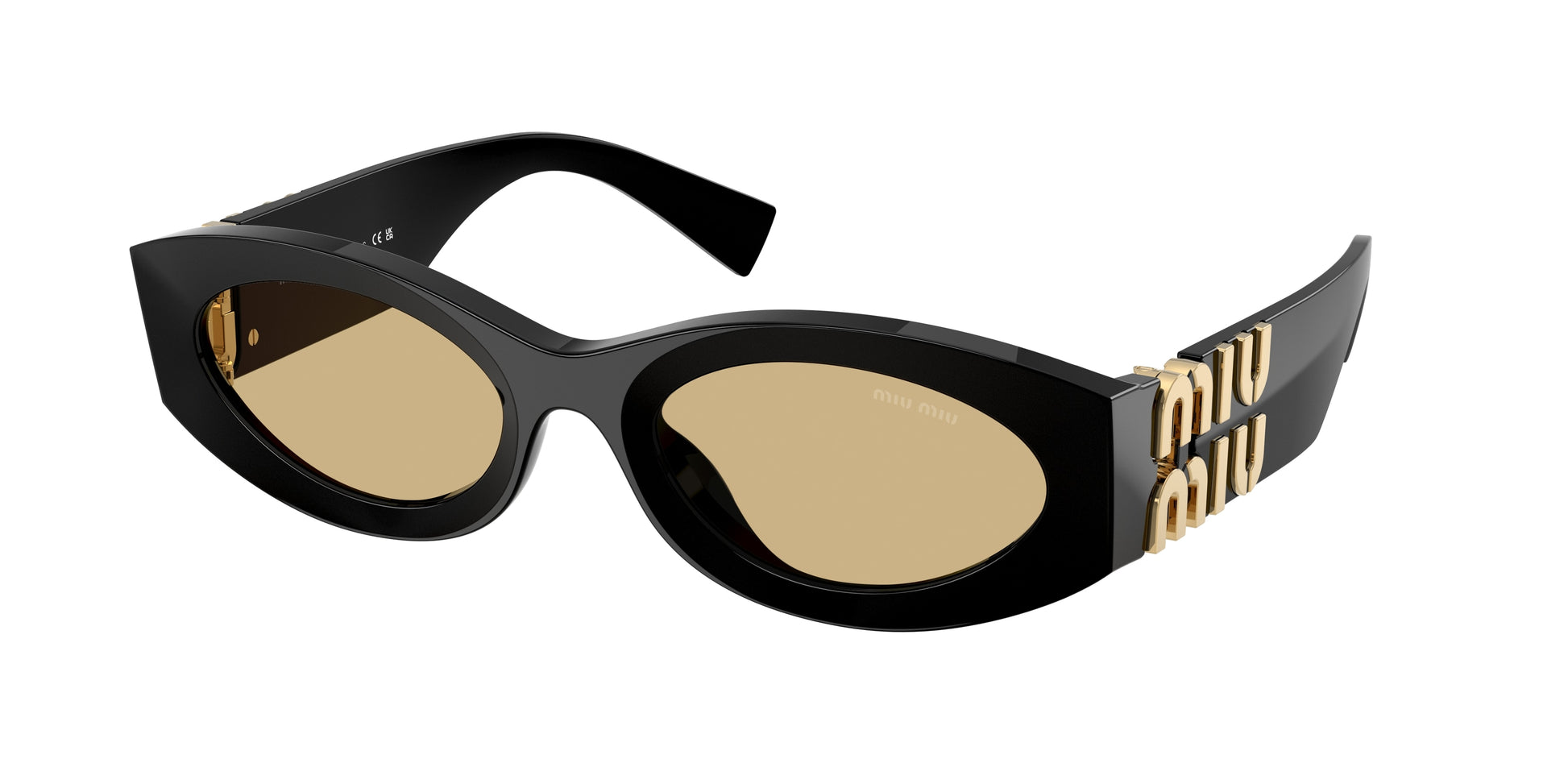 Miu Miu 0MU 11WS MU11WS Oval Sunglasses  16K10R-Black 54-135-21 - Color Map Black