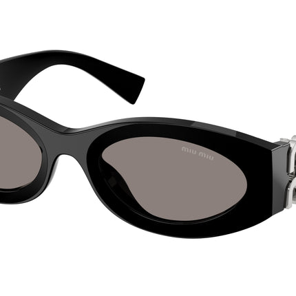 Miu Miu 0MU 11WS MU11WS Oval Sunglasses  16K80Q-Black 54-135-21 - Color Map Black
