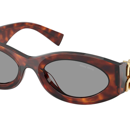 Miu Miu 0MU 11WS MU11WS Oval Sunglasses  21C40O-Mahogany Havana 54-135-21 - Color Map Tortoise