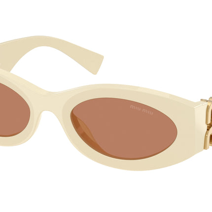Miu Miu 0MU 11WS MU11WS Oval Sunglasses  21D90Q-Milk 54-135-21 - Color Map White