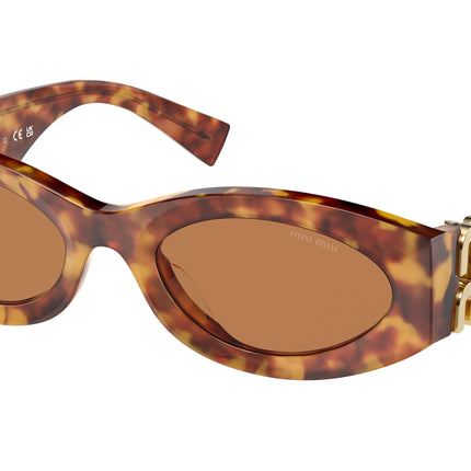 Miu Miu 0MU 11WS MU11WS Oval Sunglasses  4BW2Z1-Havana 54-135-21 - Color Map Tortoise