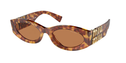 Miu Miu 0MU 11WS MU11WS Oval Sunglasses  4BW2Z1-Havana 54-135-21 - Color Map Tortoise