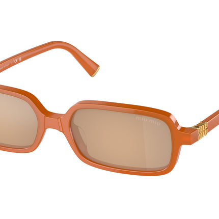 Miu Miu MU11ZSF Rectangle Sunglasses  11V40D-Turmeric Opal 52-140-15 - Color Map Brown