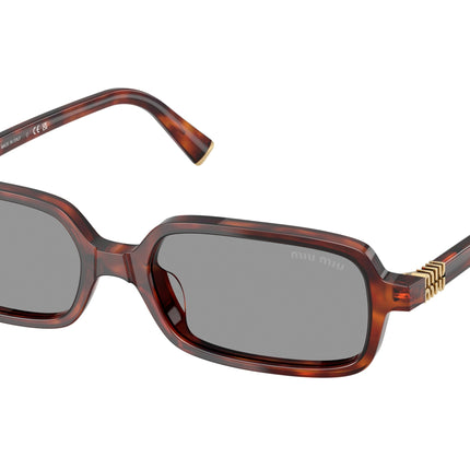 Miu Miu MU11ZSF Rectangle Sunglasses  21C40O-Havana Mahogany 52-140-15 - Color Map Tortoise