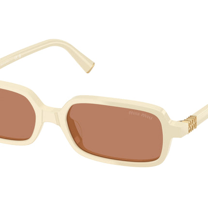 Miu Miu MU11ZSF Rectangle Sunglasses  21D90Q-Milk 52-140-15 - Color Map White