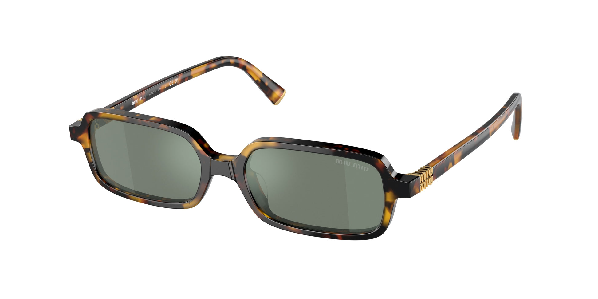 Miu Miu MU11ZS Rectangle Sunglasses  VAU04M-Honey Havana 51-140-16 - Color Map Tortoise
