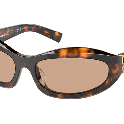 Miu Miu MU14ZS Irregular Sunglasses  14L90H-Honey Havana 59-130-17 - Color Map Tortoise