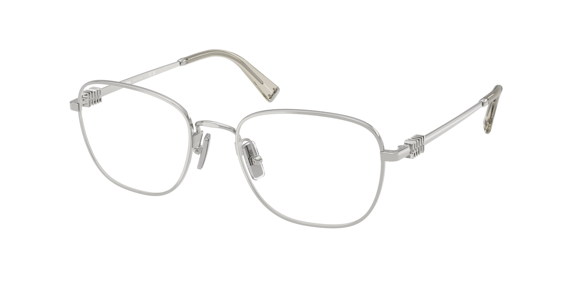 Miu Miu MU50WV Square Eyeglasses  1BC1O1-Silver 53-140-19 - Color Map Silver
