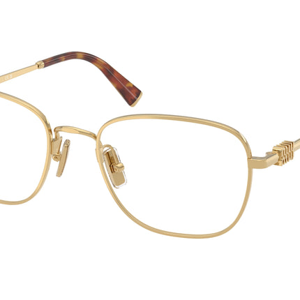 Miu Miu MU50WV Square Eyeglasses  5AK1O1-Gold 53-140-19 - Color Map Gold