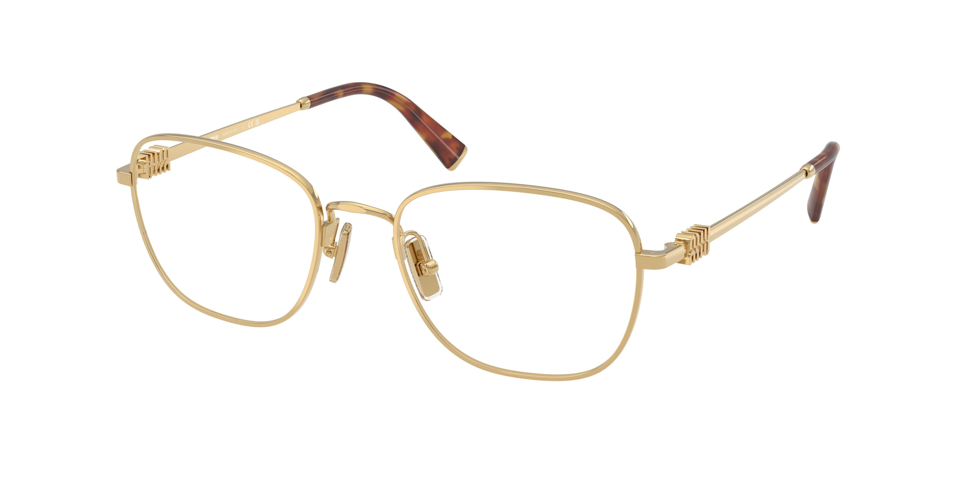 Miu Miu MU50WV Square Eyeglasses  5AK1O1-Gold 53-140-19 - Color Map Gold