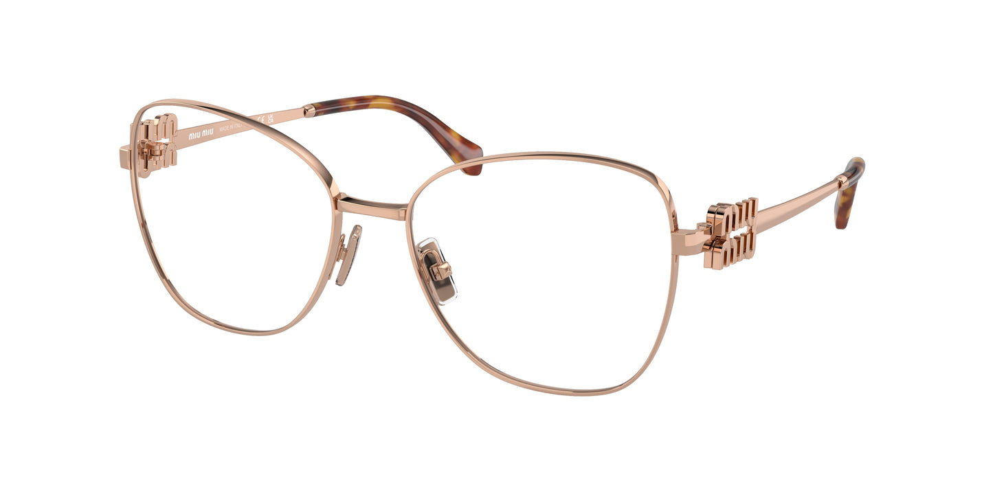 Miu Miu MU50XV Pilot Eyeglasses  ZVF1O1-Rose Gold 56-135-17 - Color Map Gold