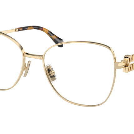 Miu Miu MU50XV Pilot Eyeglasses  ZVN1O1-Pale Gold 56-135-17 - Color Map Gold