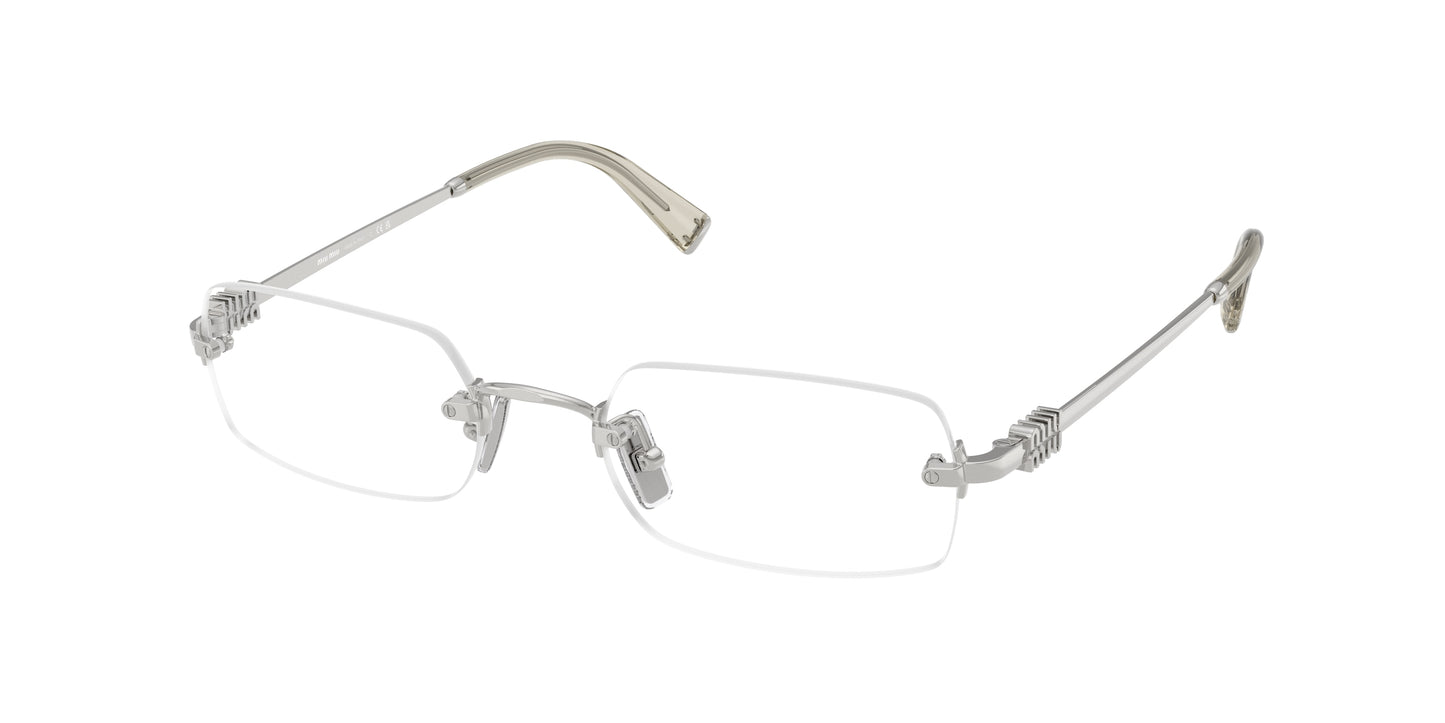 Miu Miu MU50YV Rectangle Eyeglasses  1BC1O1-Silver 52-140-20 - Color Map Silver