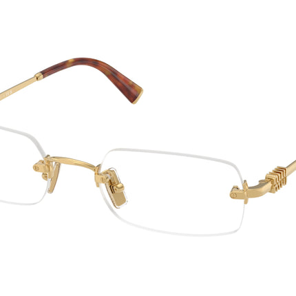 Miu Miu MU50YV Rectangle Eyeglasses  5AK1O1-Gold 52-140-20 - Color Map Gold