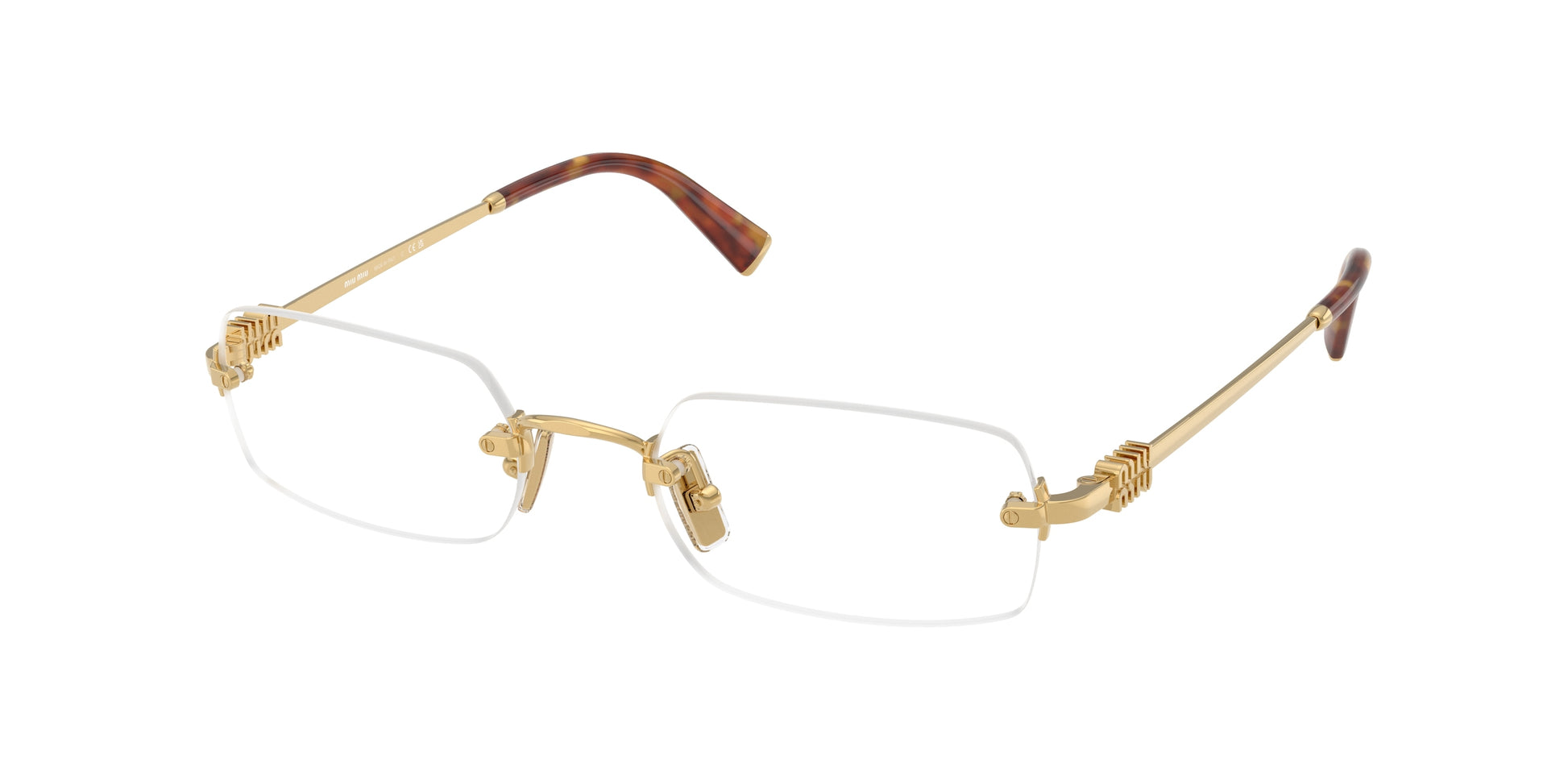Miu Miu MU50YV Rectangle Eyeglasses  5AK1O1-Gold 52-140-20 - Color Map Gold