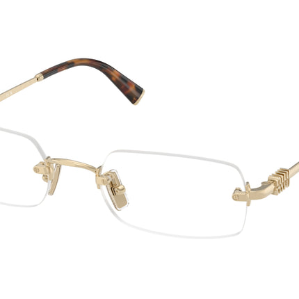 Miu Miu MU50YV Rectangle Eyeglasses  ZVN1O1-Pale Gold 52-140-20 - Color Map Gold