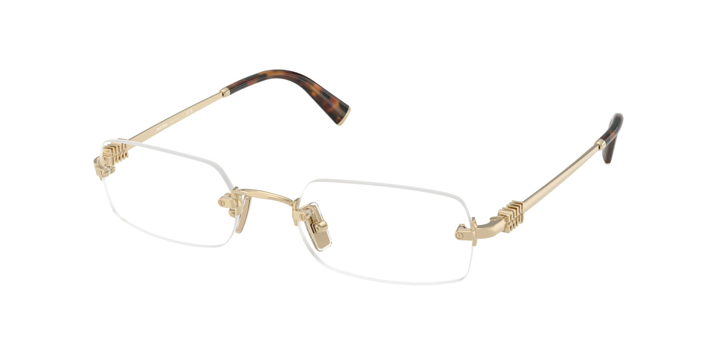 Miu Miu MU50YV Rectangle Eyeglasses  ZVN1O1-Pale Gold 52-140-20 - Color Map Gold