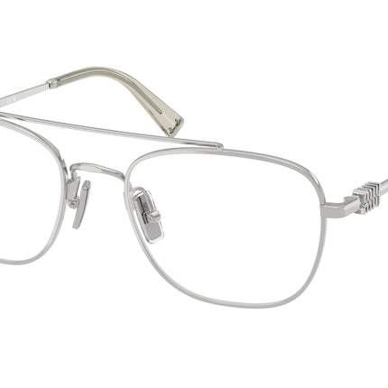 Miu Miu MU51WV Square Eyeglasses  1BC1O1-Silver 53-140-19 - Color Map Silver