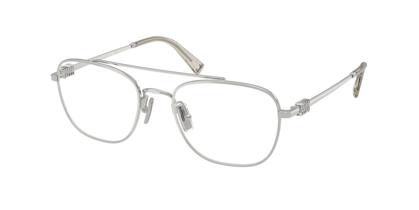 Miu Miu MU51WV Square Eyeglasses  1BC1O1-Silver 53-140-19 - Color Map Silver