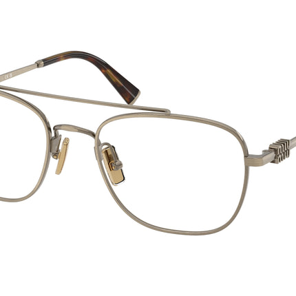 Miu Miu MU51WV Square Eyeglasses  26C1O1-Old Gold 51-140-19 - Color Map Gold