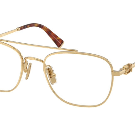 Miu Miu MU51WV Square Eyeglasses  5AK1O1-Gold 53-140-19 - Color Map Gold