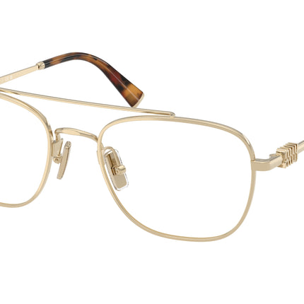 Miu Miu MU51WV Square Eyeglasses  ZVN1O1-Pale Gold 53-140-19 - Color Map Gold