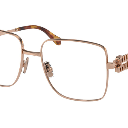 Miu Miu MU51XV Square Eyeglasses  ZVF1O1-Rose Gold 54-135-17 - Color Map Gold