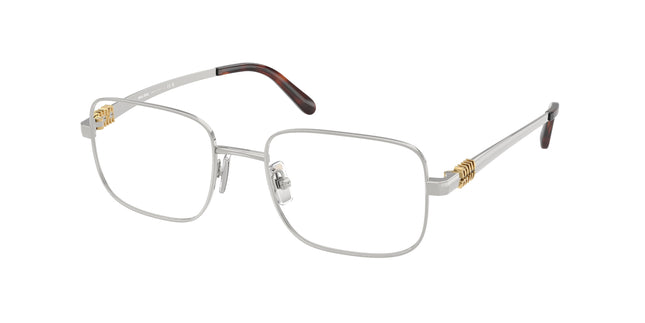 Miu Miu MU51ZV Rectangle Eyeglasses  1BC1O1-Silver 52-140-19 - Color Map Silver