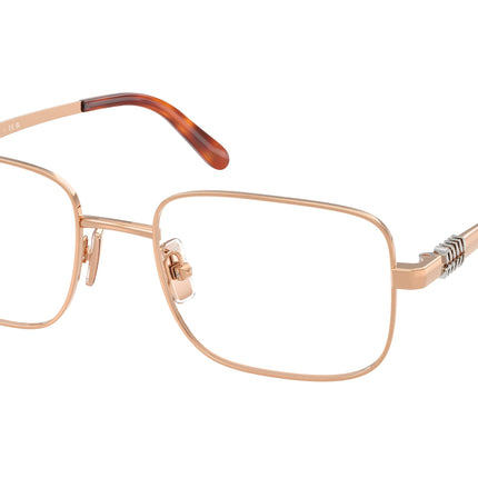 Miu Miu MU51ZV Rectangle Eyeglasses  ZVF1O1-Pink Gold 52-140-19 - Color Map Pink