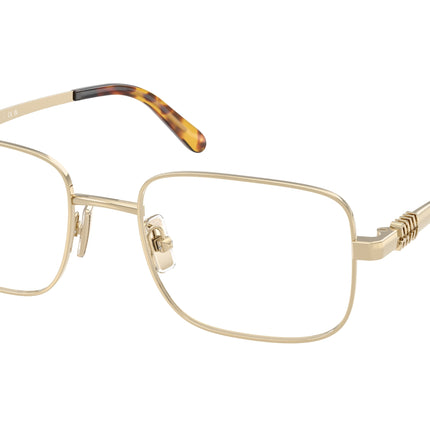 Miu Miu MU51ZV Rectangle Eyeglasses  ZVN1O1-Pale Gold 52-140-19 - Color Map Gold